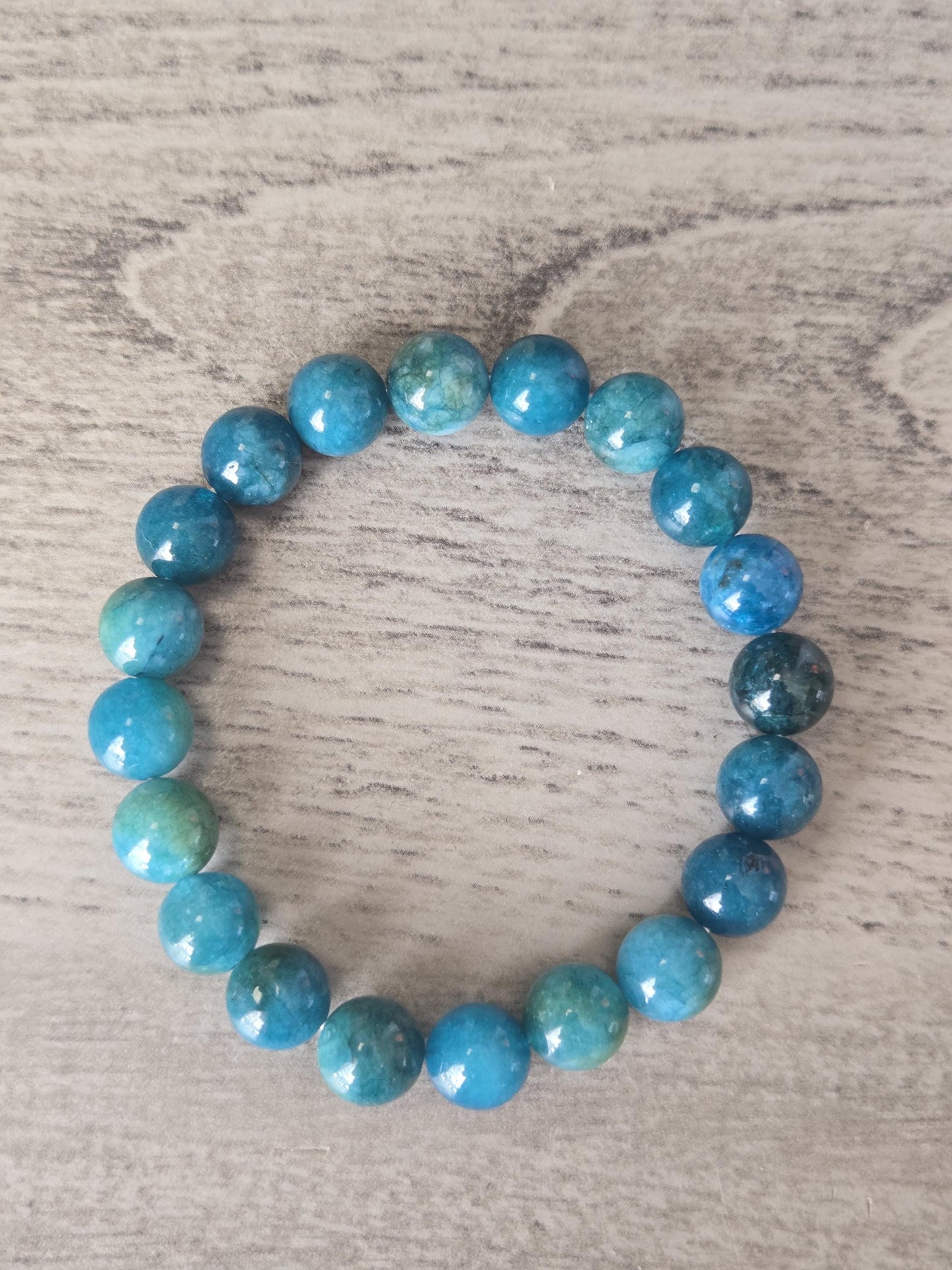 Natural Apatite Bracelet for Positive Energy - 10mm Beads