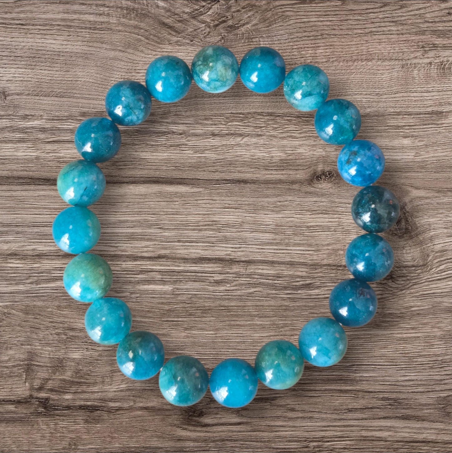 Natural Apatite Bracelet for Positive Energy - 10mm Beads