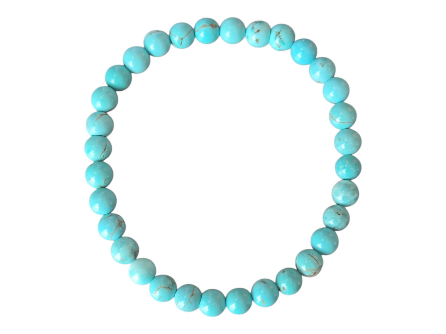 6mm Turquoise Crystal Gemstone Elasticated Beaded Bracelet Throat Chakra