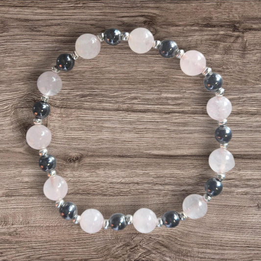 Rose Quartz Bio Magnetic Crystal Gemstone Beaded Bracelet