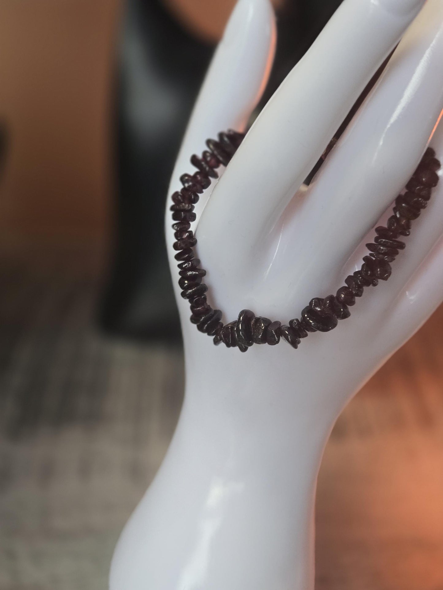 Garnet Crystal Healing Gemstone Beaded Bracelet Anklet