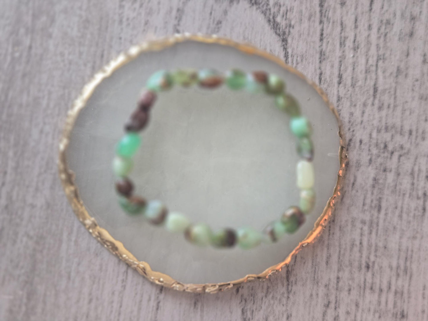 Natural Chrysoprase Crystal Gemstone Beaded Bracelet Jewellery