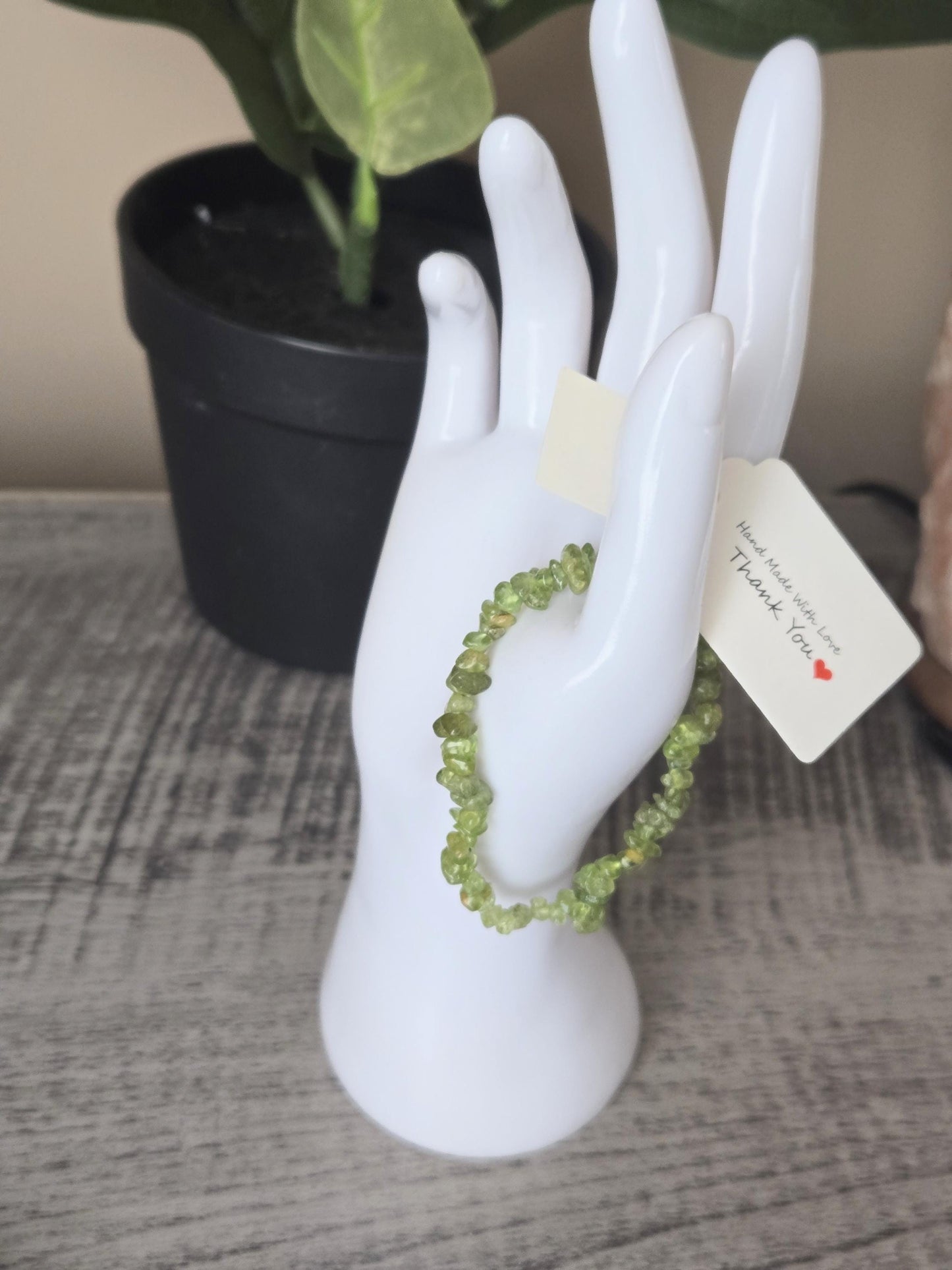 Peridot Crystal Gemstones for Digestion & Chakra Balance Beaded Bracelet