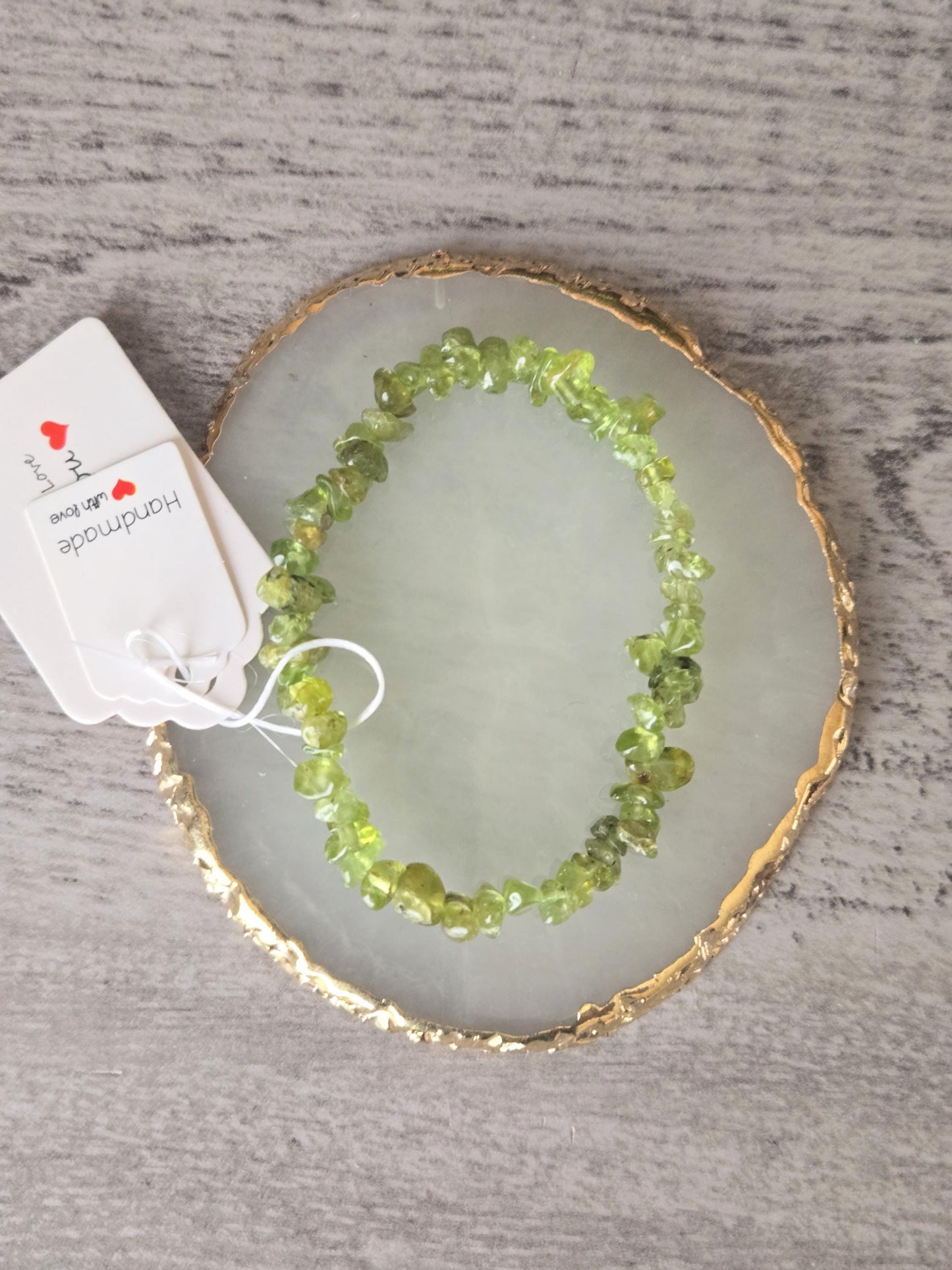 Peridot Crystal Gemstones for Digestion & Chakra Balance Beaded Bracelet