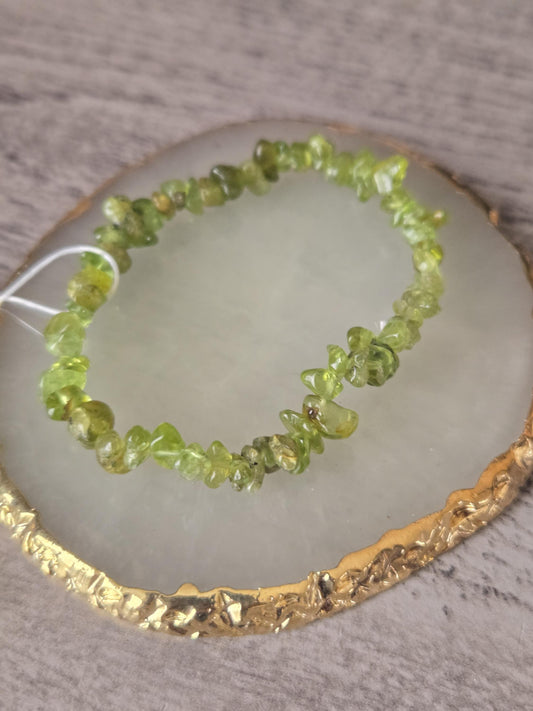 Peridot Crystal Gemstones for Digestion & Chakra Balance Beaded Bracelet