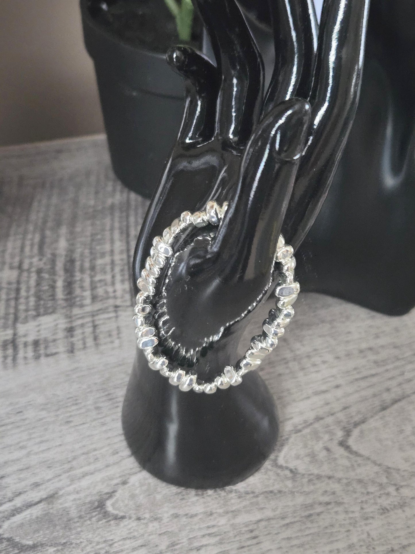 Unique Silver Hematite Crystal Gemstone Beaded Chakra Bracelet
