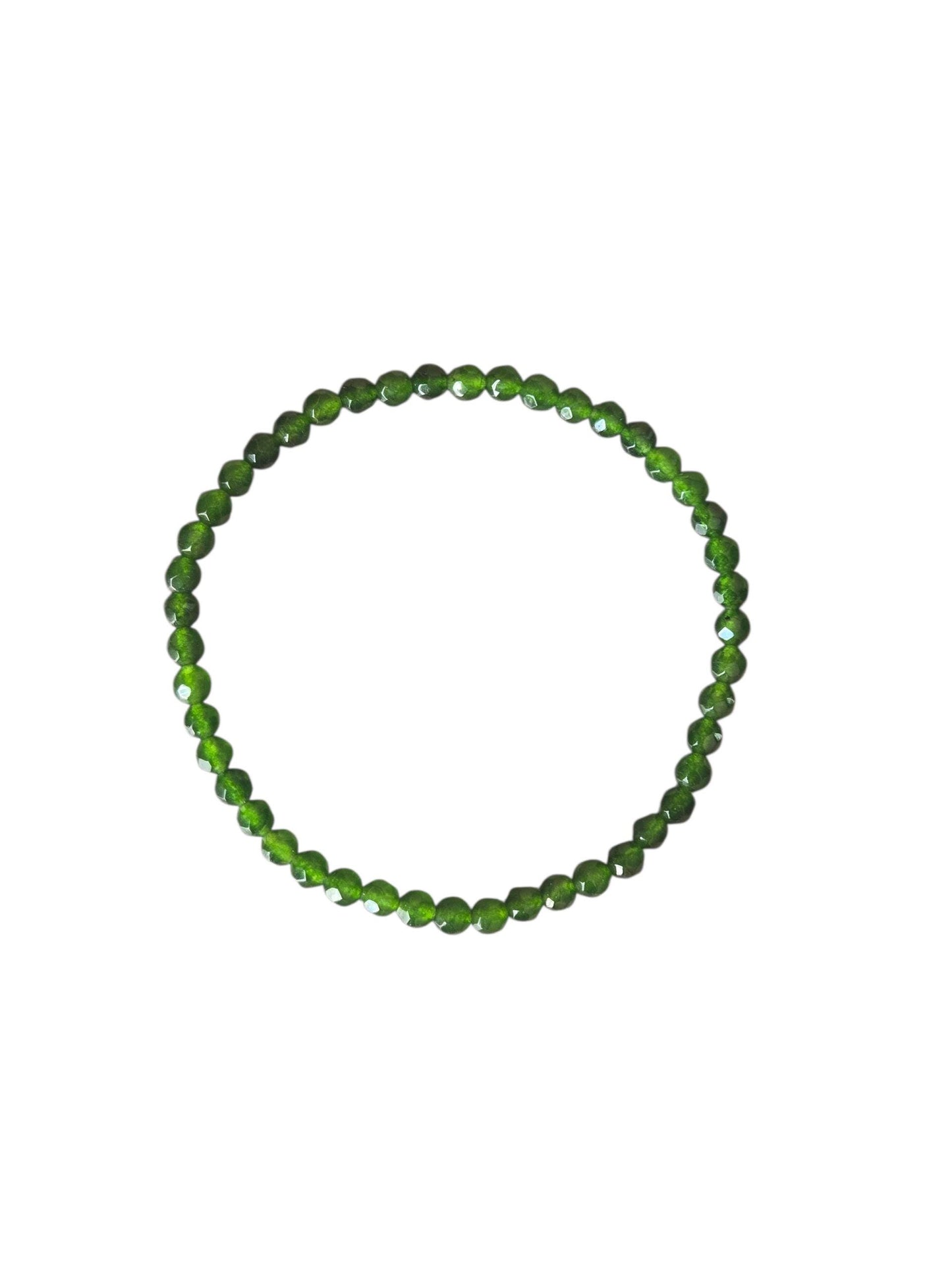 4mm Emerald Faceted Crystal Beaded Gemstone Bracelet