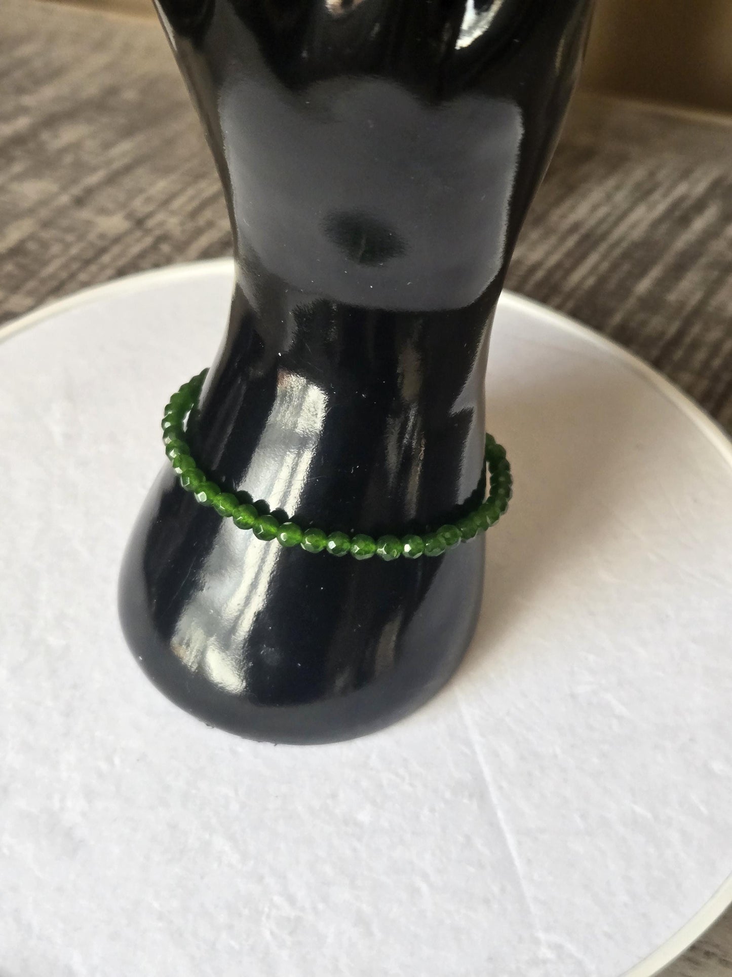 4mm Emerald Faceted Crystal Beaded Gemstone Bracelet